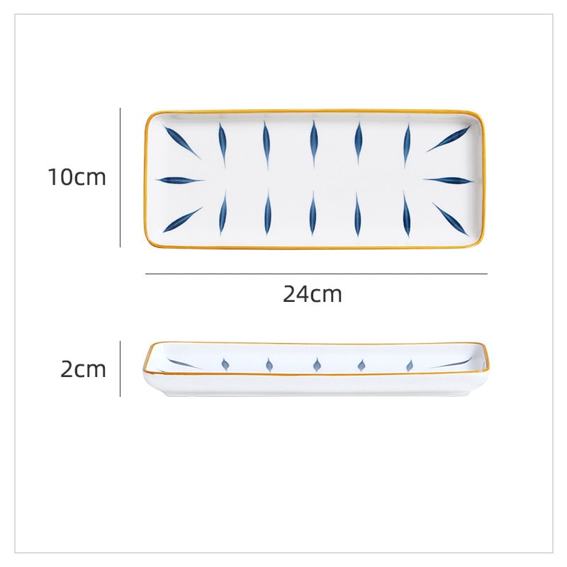 Japanese Plate Rectangular Sushi Simple Ceramic Tableware