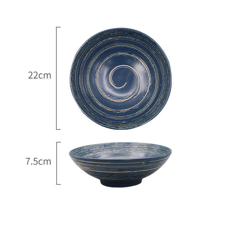 Japanese-Style Creative Ceramic Home Restaurant With Retro Ribbed Ramen