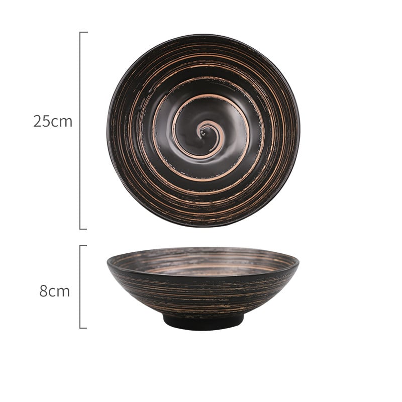 Japanese-Style Creative Ceramic Home Restaurant With Retro Ribbed Ramen