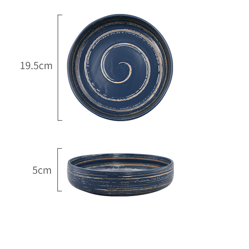 Japanese Creative Ceramic Tableware Household Ceramic Shallow Round Bowl