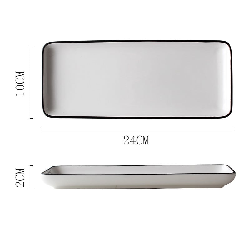 Japanese Plate Rectangular Sushi Simple Ceramic Tableware