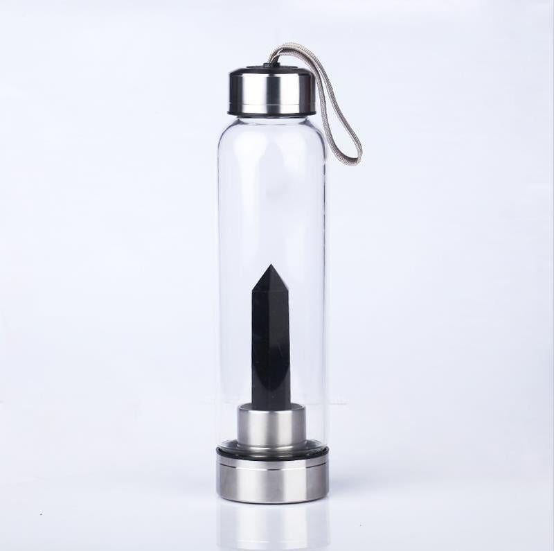 Natural crystal pillar energy glass