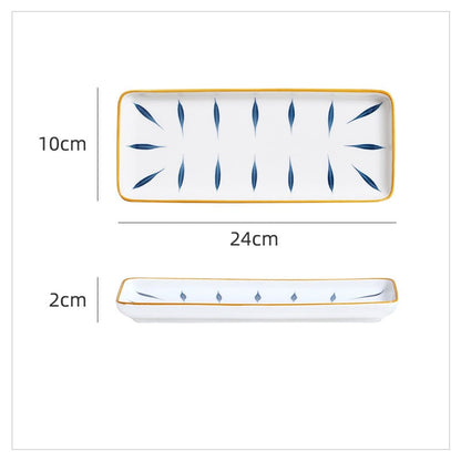Japanese Plate Rectangular Sushi Simple Ceramic Tableware