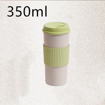 Reusable Coffee Tea Cup Random Color Wheat Straw Mug Coffee Cup with Lid Home Outdoor Water Bottle Travel Insulated Cup