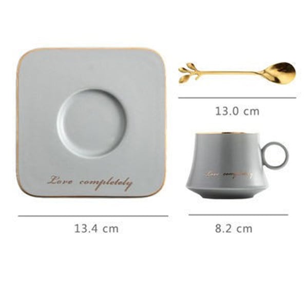 European Style Light Luxury Gold Afternoon Tea Milk Juice Breakfast Cup Saucer Spoon Gift