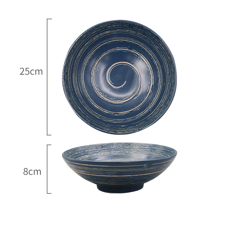 Japanese-Style Creative Ceramic Home Restaurant With Retro Ribbed Ramen