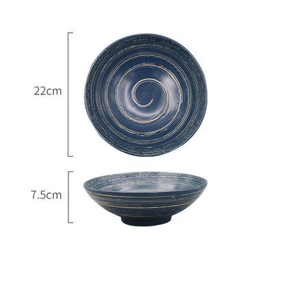 Japanese-Style Creative Ceramic Home Restaurant With Retro Ribbed Ramen
