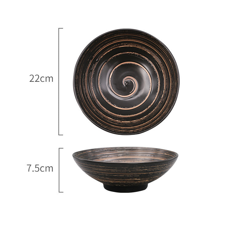 Japanese-Style Creative Ceramic Home Restaurant With Retro Ribbed Ramen