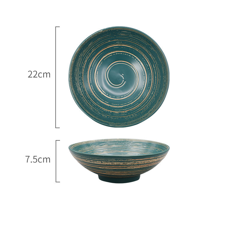 Japanese-Style Creative Ceramic Home Restaurant With Retro Ribbed Ramen