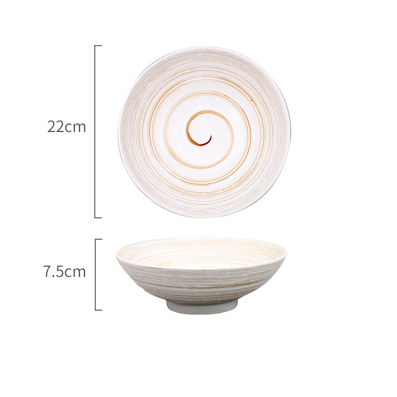 Japanese-Style Creative Ceramic Home Restaurant With Retro Ribbed Ramen