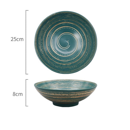 Japanese-Style Creative Ceramic Home Restaurant With Retro Ribbed Ramen