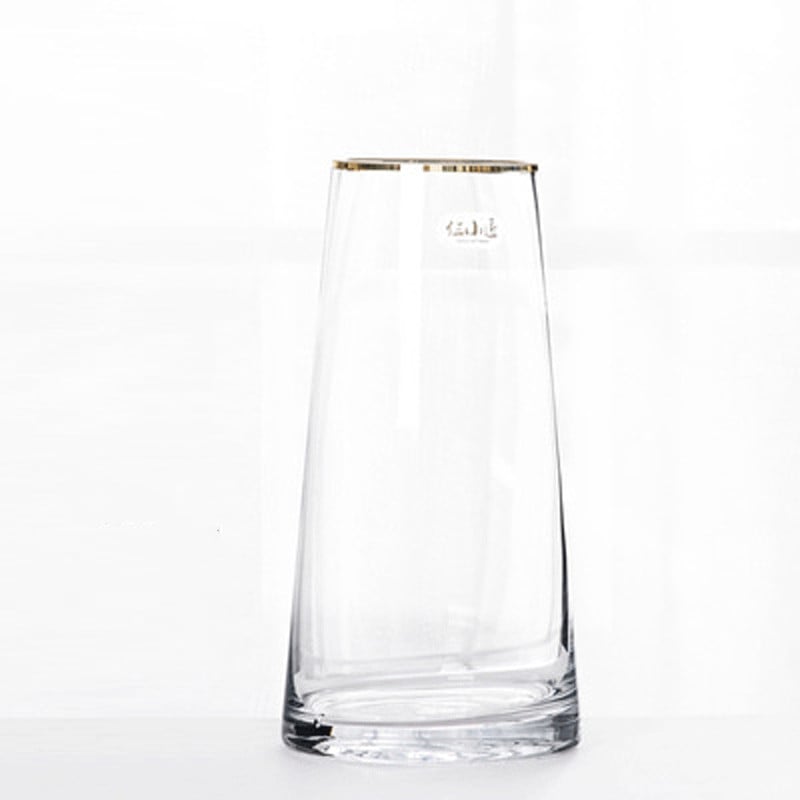 Golden glass vase restaurant home
