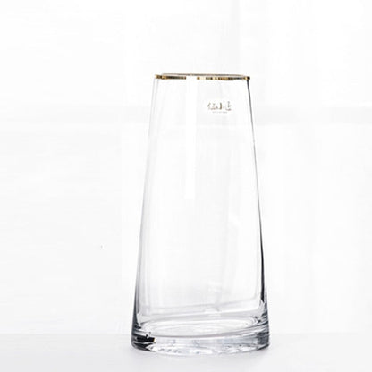 Golden glass vase restaurant home