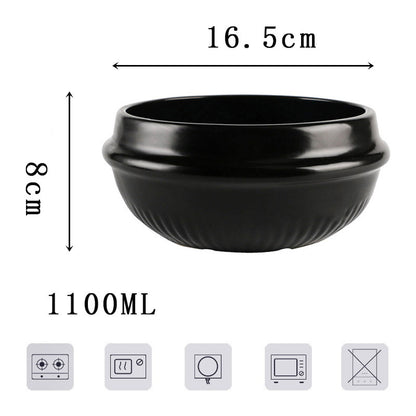 Korean Bibimbap Ceramic Potato Powder Boiled Instant Noodle Bowl Casserole