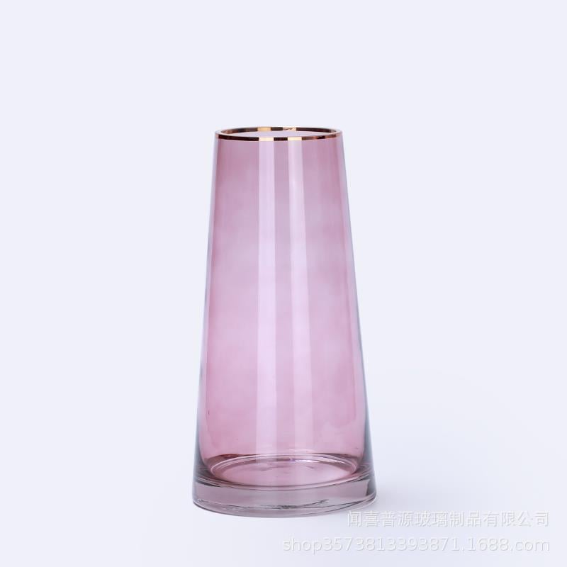 Golden glass vase restaurant home