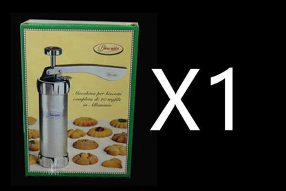 Domestic Cookie Press Kit Stainless Steel Cookie Press Making Gun Biscuits Cake Mold