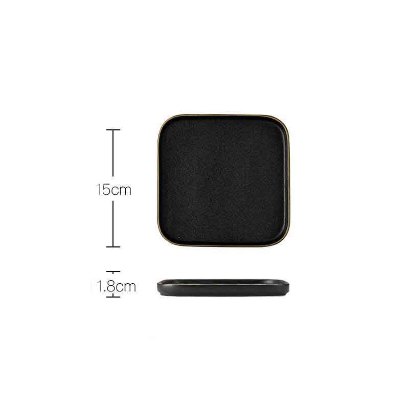 Household Simple Black Frosted Ceramic Dish