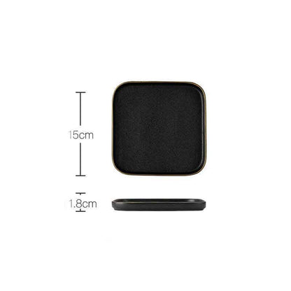 Household Simple Black Frosted Ceramic Dish