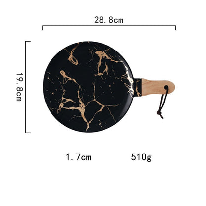 Light luxury style marble and gold irregular ceramic tray