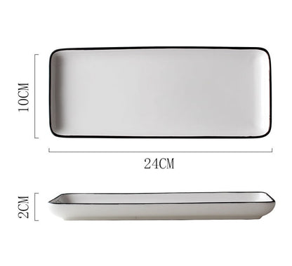 Japanese Plate Rectangular Sushi Simple Ceramic Tableware