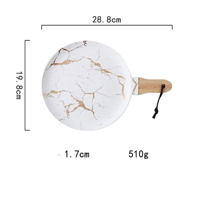 Light luxury style marble and gold irregular ceramic tray