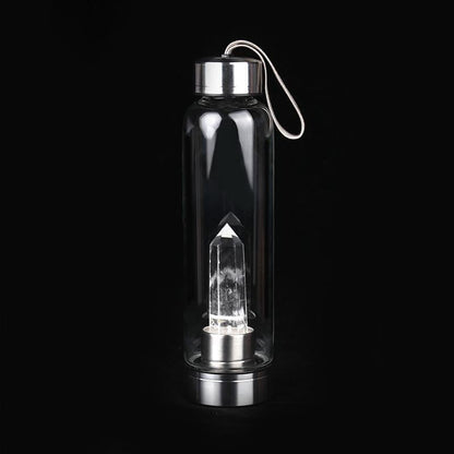 Natural crystal pillar energy glass