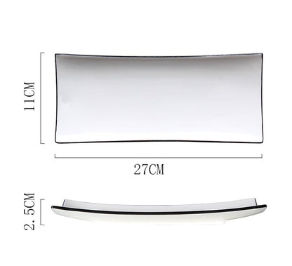 Japanese Plate Rectangular Sushi Simple Ceramic Tableware