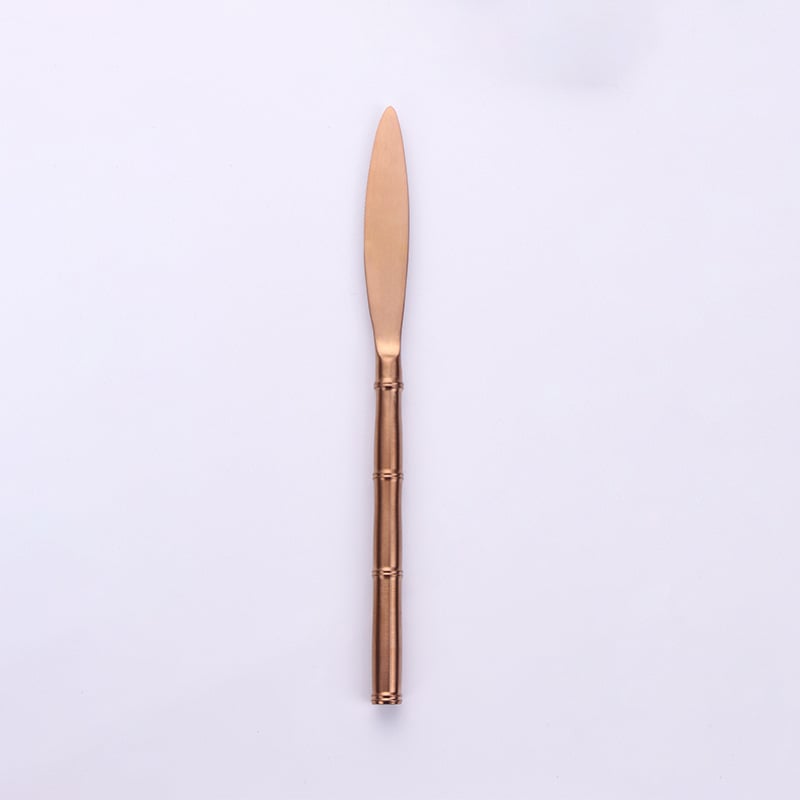 Western Tableware With Bamboo Blue Handle and Gold Head