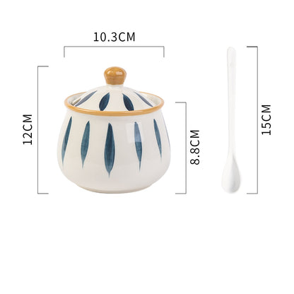 Household Kitchen Condiment Pot Ceramic Suit