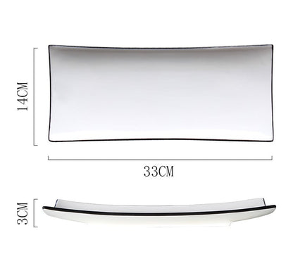 Japanese Plate Rectangular Sushi Simple Ceramic Tableware