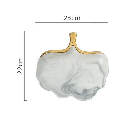 Marble pattern jewelry plate