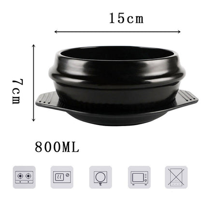 Korean Bibimbap Ceramic Potato Powder Boiled Instant Noodle Bowl Casserole