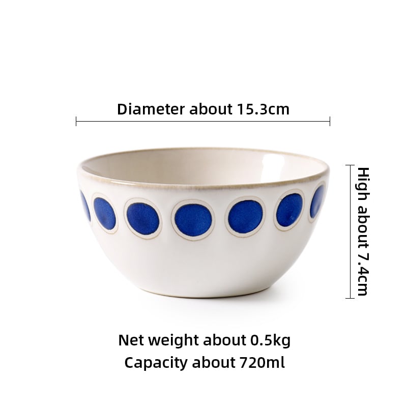 Ceramic Round Household Tableware Bowl Plate Set